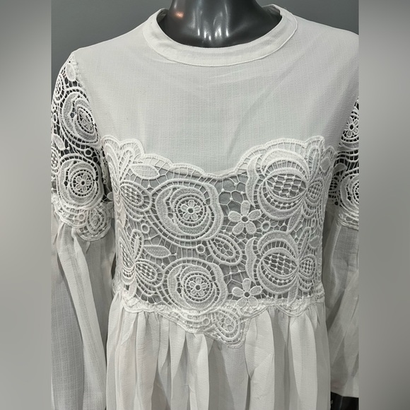 NWT Endless Rose Lace Inset Long Sleeve Shift Dress - Picture 3 of 10